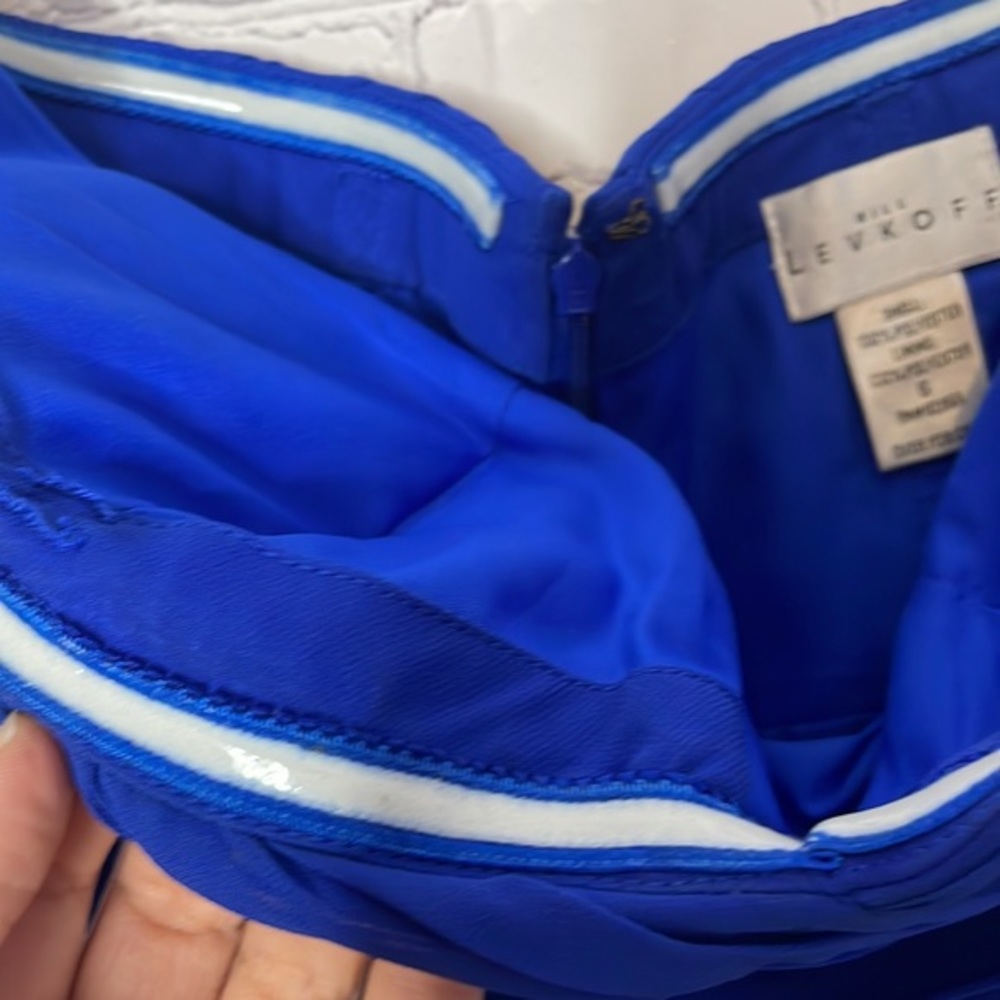 Bill Levkoff Royal Blue Strapless Chiffon Midi Bridesmaid Prom Formal Dress - 6 - Picture 7 of 8